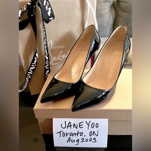 Christian Louboutin Pigalle 85 - Black patent pumps - Size 38
